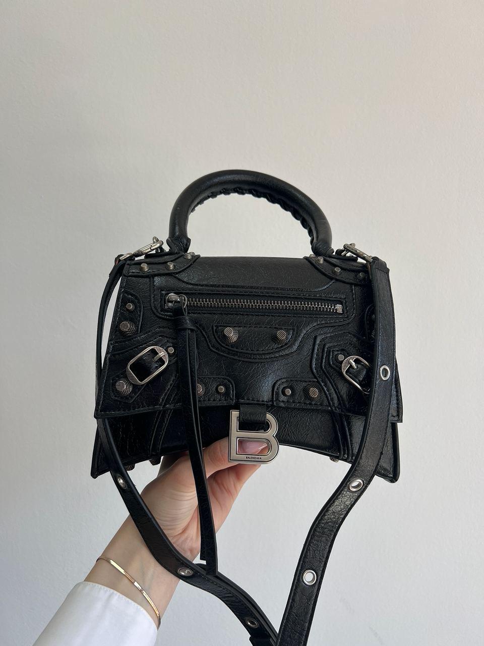 Жіноча сумка Баленсіага чорна Balenciaga Black Hourglass X Le Cagole