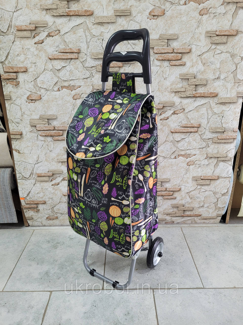 Господарська сумка на металевих коліщатках, кравчучка, сумка на колесах