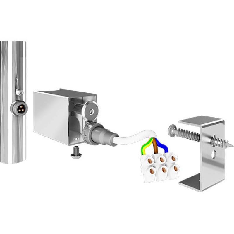 Комплект прихованого під'єднання для шнура Mario 25x50 под круглий стояк білий глянсовий (4820258984114), фото 1