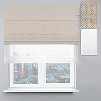 Римська штора Рогожка Дiмаут Молочна та Тюль