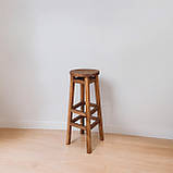 Високий Барний Стілець ПАБ Табурет Комфорт з Дерева Вільха 85 см Для Барної стійки, Кав'ярні або на Балкон, фото 4