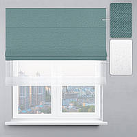 Римська штора Рогожка Дiмаут бiрюзова та Тюль