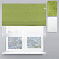 Римська штора Рогожка Дiмаут трав’яна та Тюль