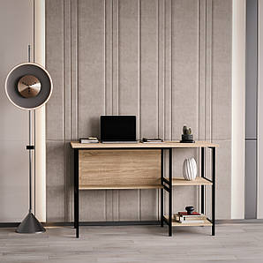 Стіл комп'ютерний в стилі лофт, офісний стіл, письмовий стіл лофт N-08 Дуб Сонома