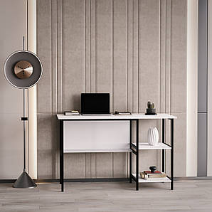 Стіл комп'ютерний в стилі лофт, офісний стіл, письмовий стіл лофт N-08 Білий