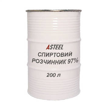 Технічний спирт 97% (спиртовий розчинник) у бочці 200л = 160кг