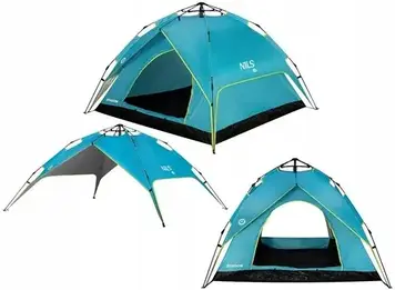 Намет Nils Camp Turystyczny 3 Osobowy Wodoodporny Niebieski