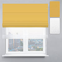 Римська штора Джусі Велюр сонячна жовта та Тюль