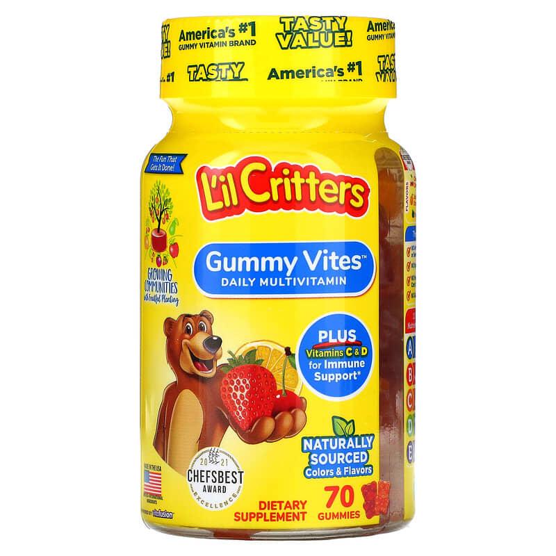 Мультивітаміни для дітей Lil Critters, Gummy Vites,70 жувальних таблеток