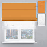 Римська штора Джусі велюр помаранчева та тюль