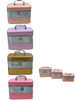 Набір скриньок для біжутерії 3 в 1 Скринька органайзер для прикрас в різних кольорах Nina