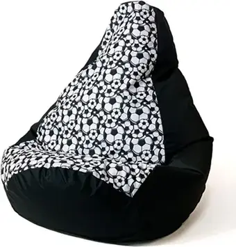 Пуф Go Gift Pufa Worek Sako Druk Czarny-Piłka L 105x80