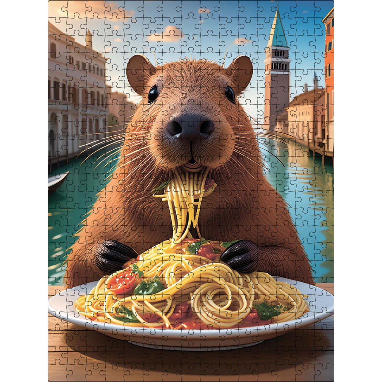 Класичний дерев'яний пазл Капібара у Венеції L, фото 1