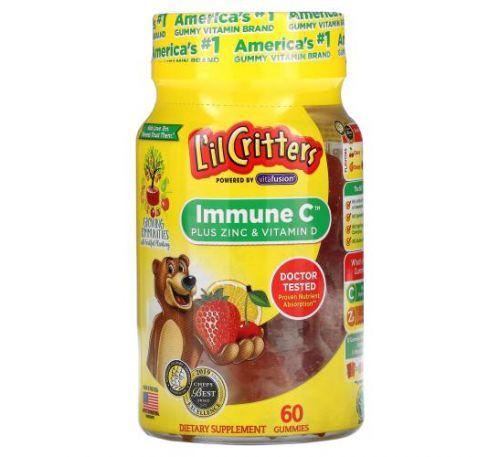 L'il Critters, Вітамін С з цинком та вітаміном D, 60 жуйок, фото 1