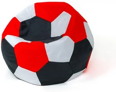 Дитяче крісло Pufa Worek Sako Piłka Biały-Czarny-Czerwony Xl 120, фото 1