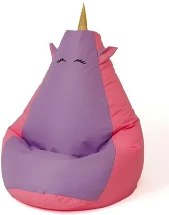 Дитяче крісло Pufa Worek Sako Jednorożec Róż-Fiolet Xxl 140X100, фото 1