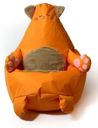 Дитяче крісло Pufa Worek Sako Kotek Pomarańczowy Xl 130X90, фото 1