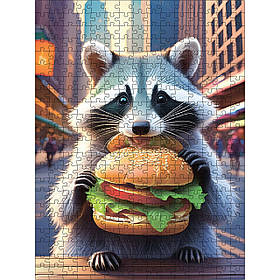 Класичний дерев'яний пазл Єнот у Нью-Йорку L