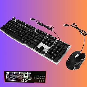 Ігровий набір клавіатура з мишкою LED Keyboard Mouse KM 5003 Провідна з підсвічуванням для комп'ютера