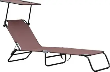 Риболовне спорядження Royokamp Łóżko Turystyczne Kempingowe Składane Z Daszkiem Brązowe