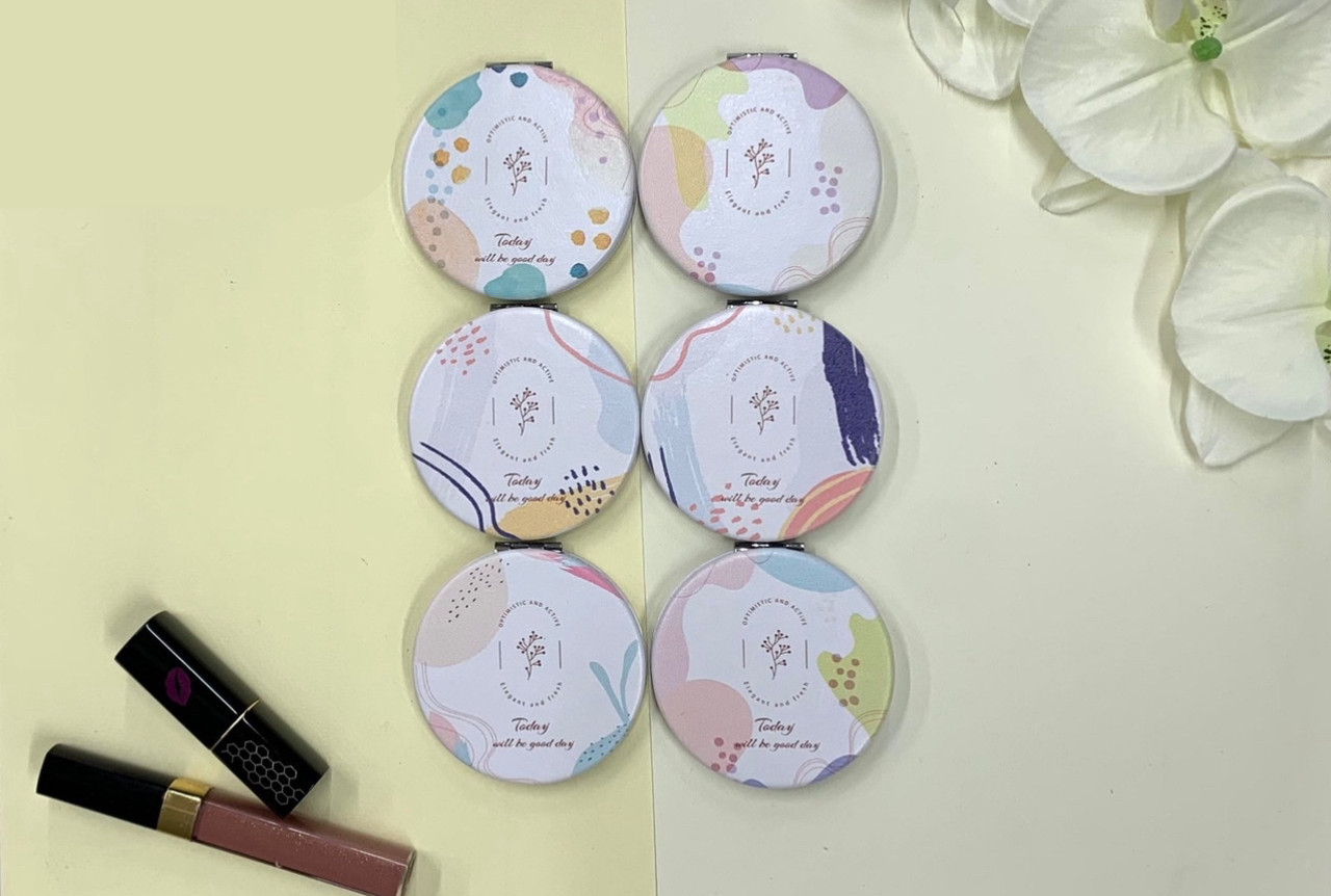 Дзеркало косметичне кишенькове 7*7 см Дитяче дзеркало 12 шт Nina, фото 1