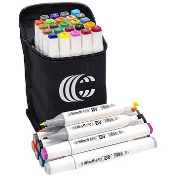 Скетч маркери двосторонні професійні 24 кол в сумці