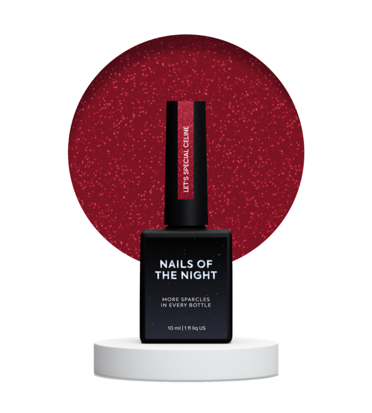 NAILSOFTHENIGHT Let’s special Céline — темно–червоний з червоними блискітками гель-лак, 10 мл, фото 1