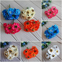 Тканинні штучні квіти, маки, яблуні (вишні) на дротиках