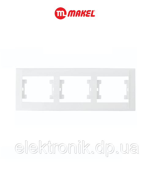 Рамка 3-я горизонтальная белая Makel Defne