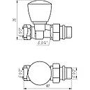Кран радіаторний прямий SOLOMON 1/2″ з гумовим ущільнювачем (на подачу) 161404, фото 2
