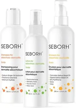 Дерматокосметика для волосся Seborh Zestaw 3 Dermokosmetyków Na Łojotokowe Zapalenie Skóry Głowy Szampon Emulsja Do Skóry Głowy