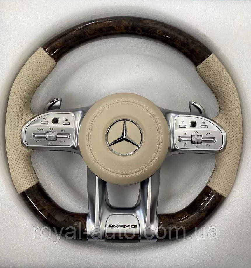 Кермо Mercedes AMG 2020 коричневе дерево Мерседес C E GLS GLA S G C63 W205 W204 W213 W220 W221 W222 E63 S, фото 1