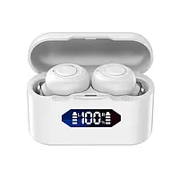 Бездротові навушники X37 Bluetooth із зарядним кейсом та індикатором заряду Білі
