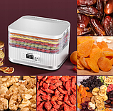 Дегідратор побутовий для сушіння овочів, сушіння для фруктів та ягід 450 Вт Maltec Сушарка для грибів, фото 10
