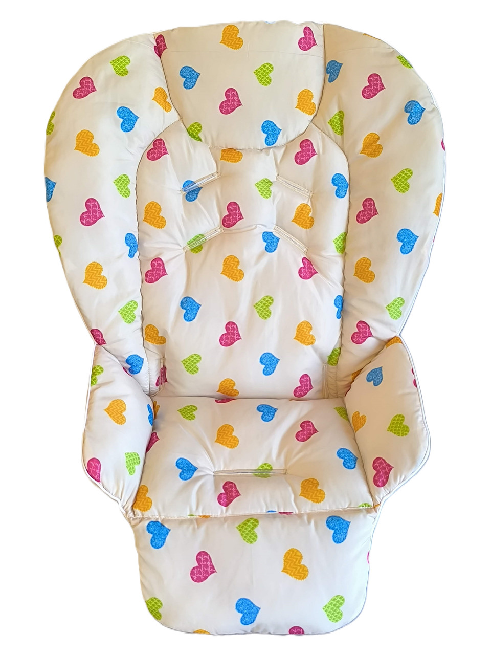 Чохол на стільчик для годування Chicco Polly 2 в 1 плащівка Сердечки на молочному DavLu (000490)