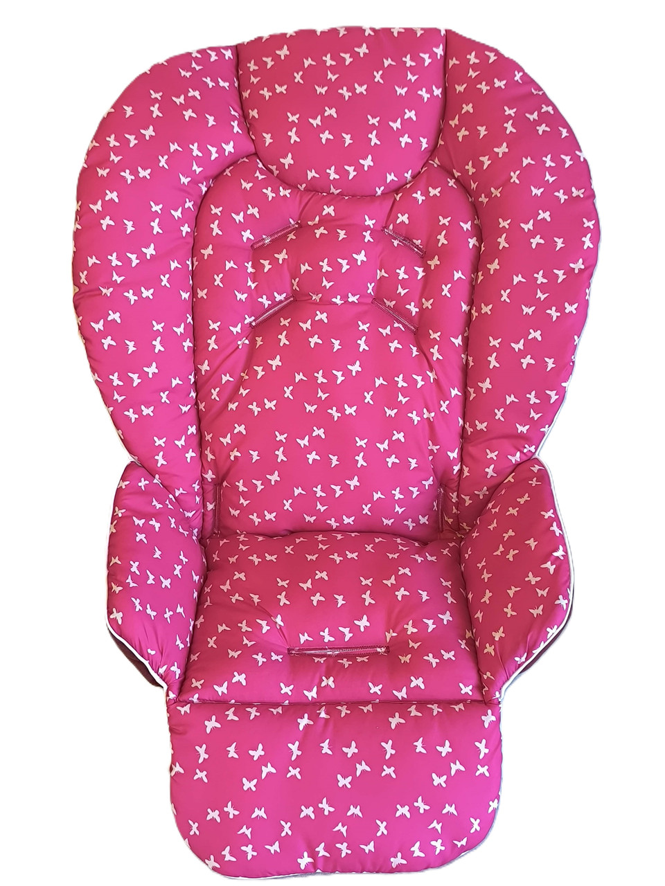 Чохол на стільчик для годування Chicco Polly 2 в 1 плащівка Метелики на малиновому DavLu (000491)