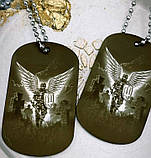 Жетон оберіг ЗСУ з фотогравіюванням ікони. ГАРАНТІЯ 10 років! Нержавіюча сталь 1.6 мм! Ланцюжок, скоба та макет в подарунок, фото 3