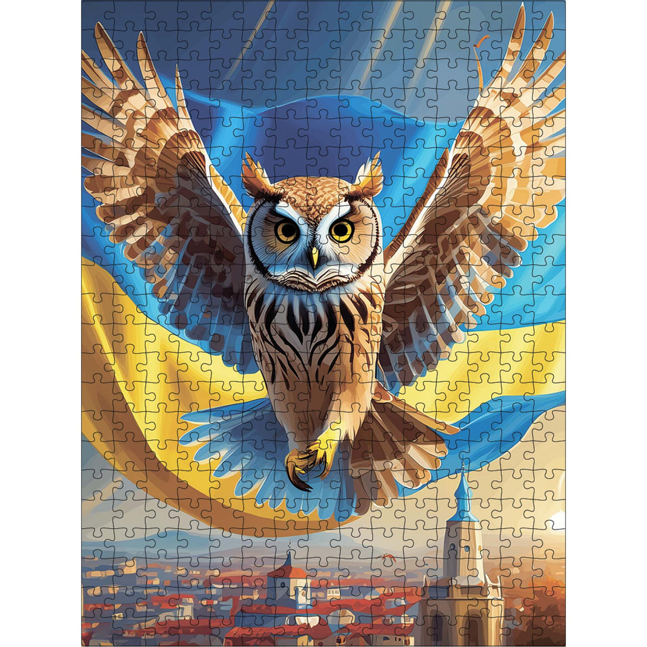 Класичний дерев'яний пазл Сова L, фото 1