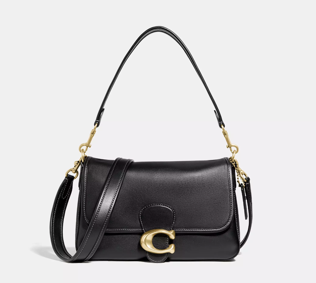 Шкіряна сумка Coach Soft Tabby черний. (3016)
