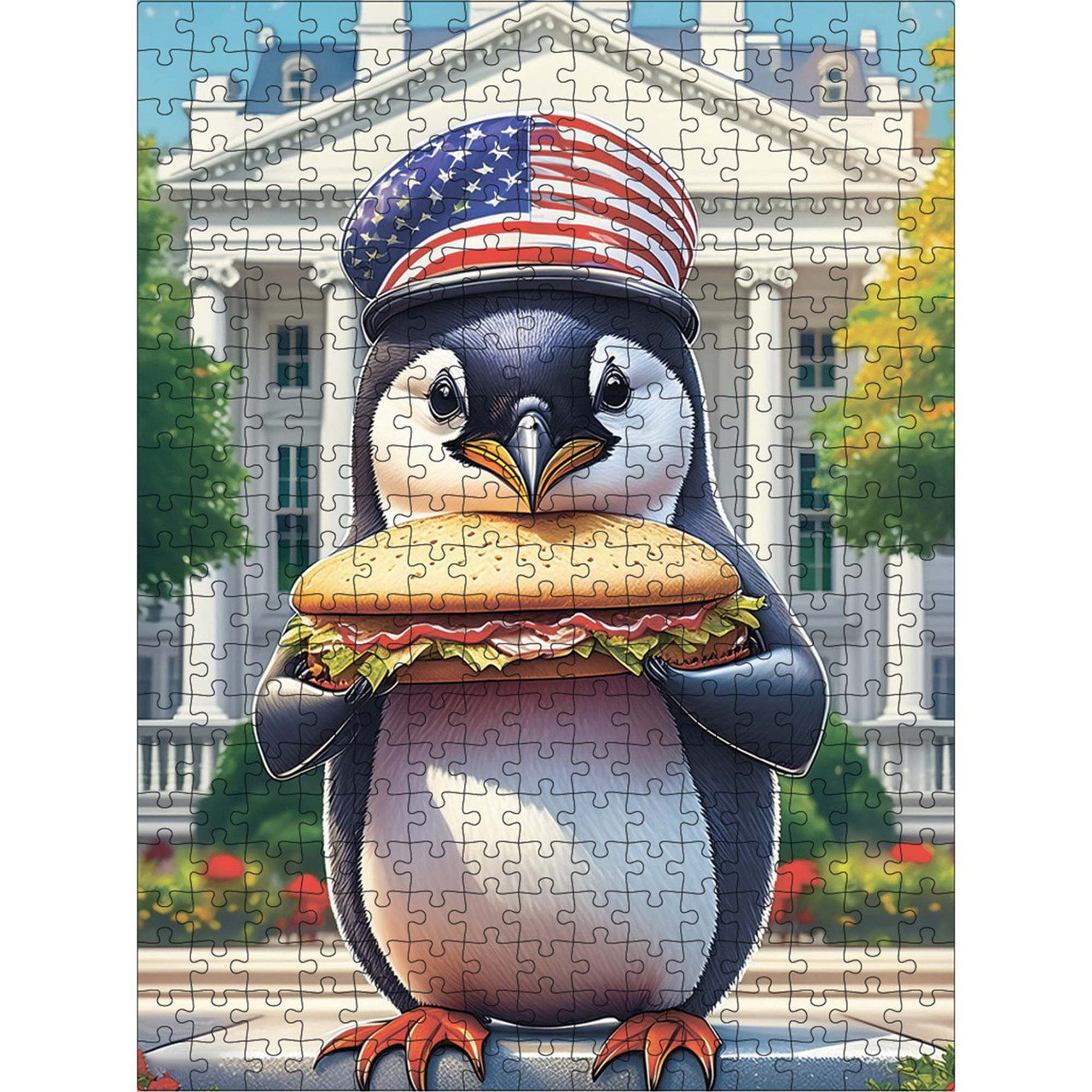 Класичний дерев'яний пазл Пінгвін у Вашингтоні L, фото 1