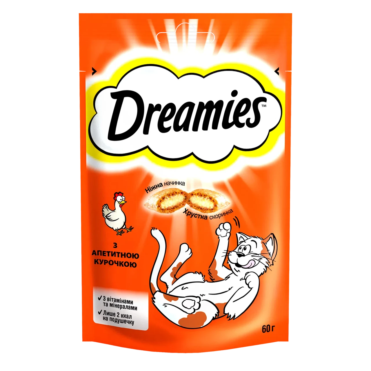 Ласощі для котів Dreamies з апетитною курочкою, 60 г