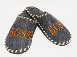 Тапочки для лазні "BOSS", повстяні плетені разм 42-43