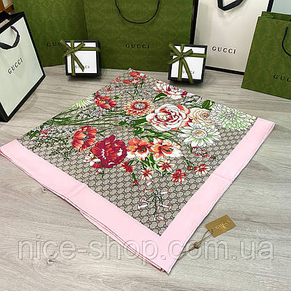 Хустка Gucci шовкова з ручною підшивкою, фото 5