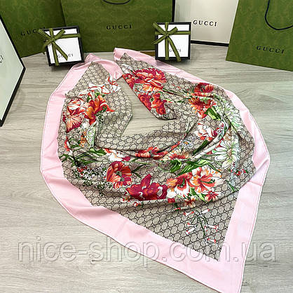 Хустка Gucci шовкова з ручною підшивкою, фото 4