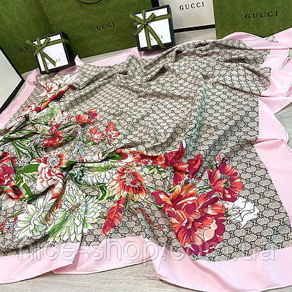 Хустка Gucci шовкова з ручною підшивкою, фото 6