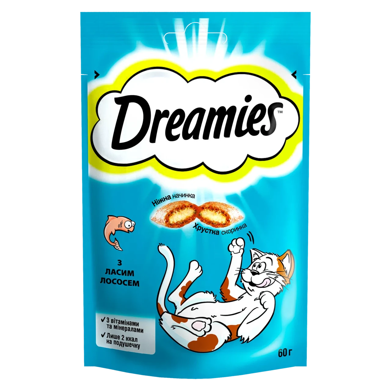 Ласощі для котів Dreamies з ласим лососем, 60 г