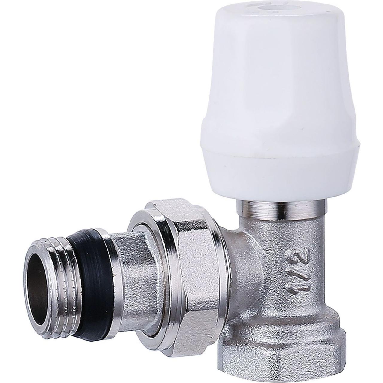 Кран радіаторний кутовий Q PROFESSIONAL 1/2″ вентильний (з ущільнювачем) NV-QP5005, фото 1