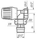 Кран радіаторний кутовий Q PROFESSIONAL 1/2″ вентильний (з ущільнювачем) NV-QP5005, фото 2