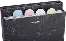 Набір 4 обробні дошки Ofenbach Black Marble 28х18х0.5см 7trav на горизонтальній підставці для ножів, фото 4
