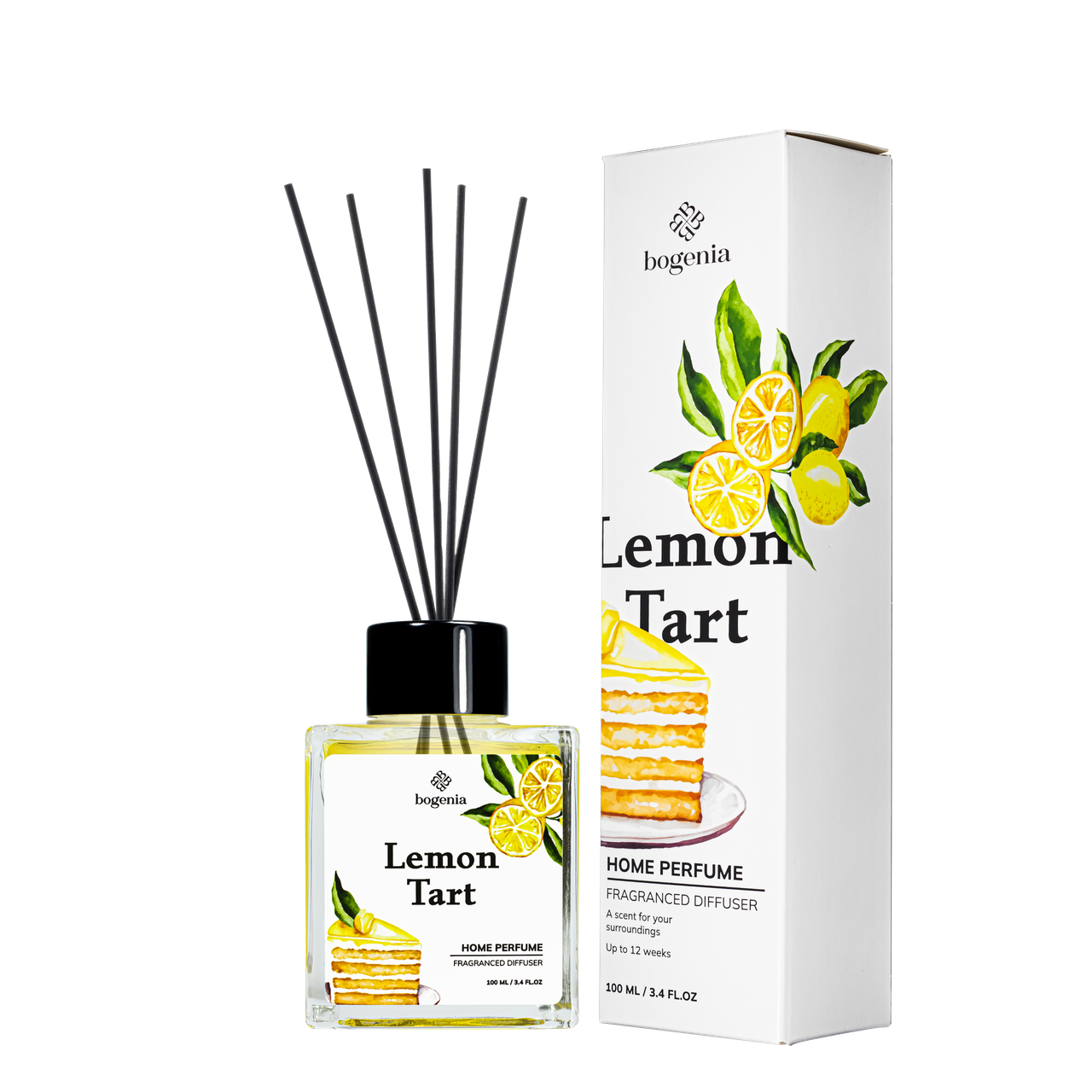 Аромадифузор для дому Bogenia Lemon Tart парфумований BG360.009, 100 мл